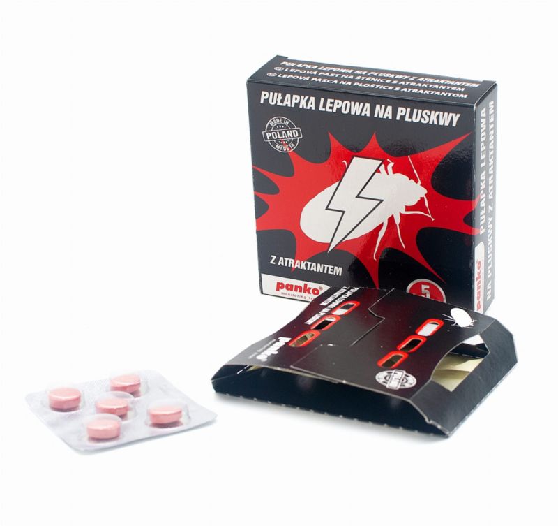 Pułapki lepowe na pluskwy i pluskwiaki, panko, z atraktantem 5 sztuk