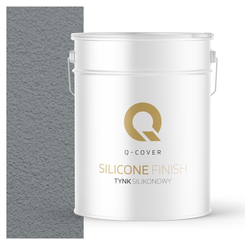 Tynk Silikonowy Elewacyjny Baranek 3.0mm Q-Cover Szary RAL7045 15KG