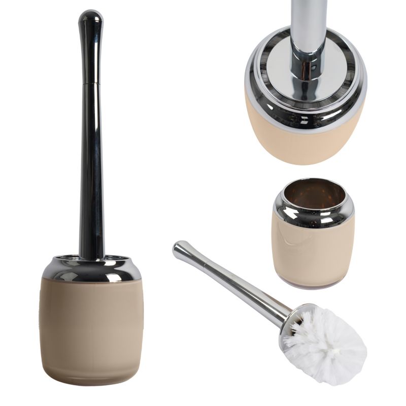 Szczotka toaletowa do wc Rodeno beżowa srebrny uchwyt 1 szt.