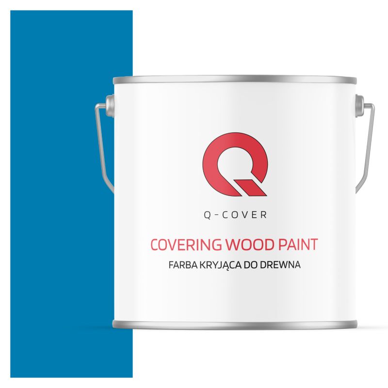 Farba Kryjąca do Drewna Q-Cover Błękitny RAL5015 Mat 5L