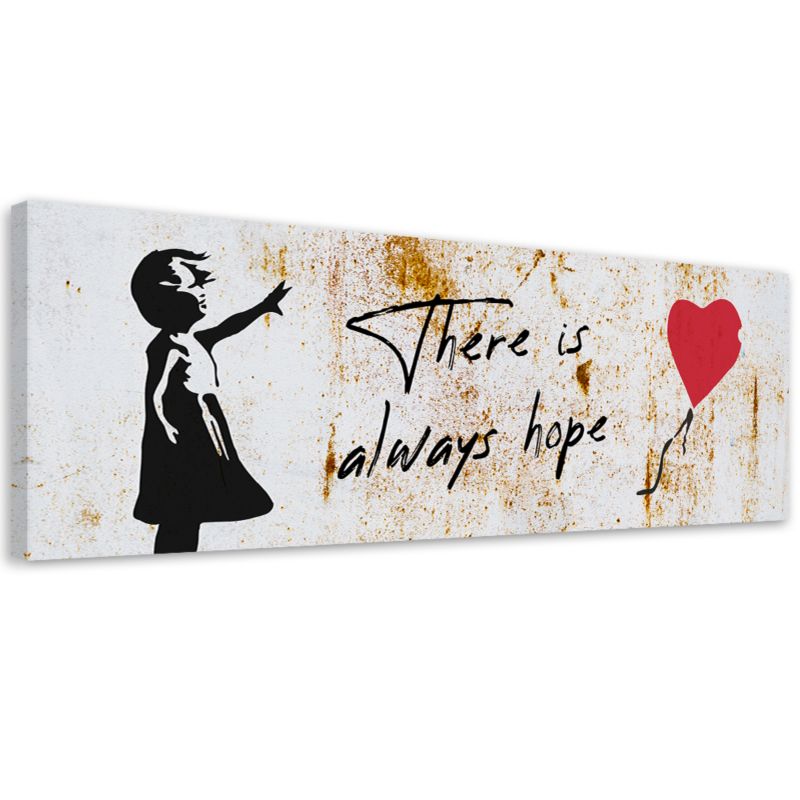 Obraz młodzieżowy do pokoju Feeby Banksy Dziewczynka z balonikiem 90x30cm 1szt