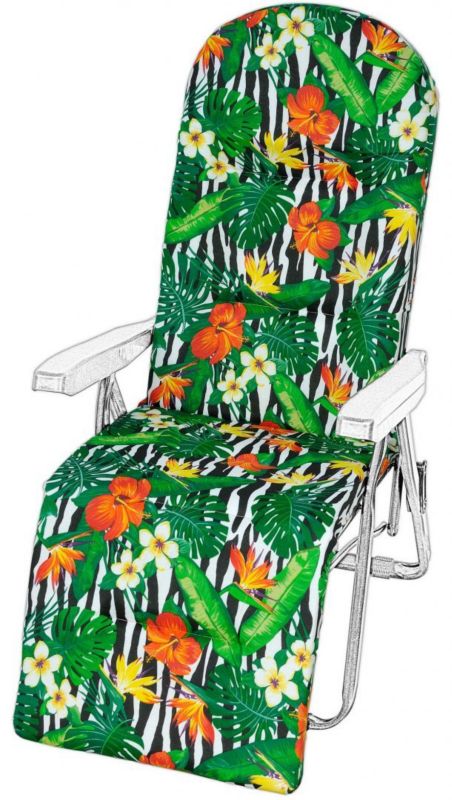 Poduszka na leżak z podnóżkiem AMPO pianka zielony biały czarny 1 szt.