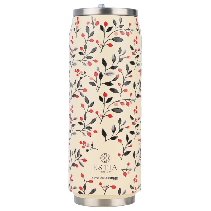 Kubek Termiczny Ze Słomką Bloom Beige Estia Stal Nierdzewna Kremowy 500 Ml 1 Szt.