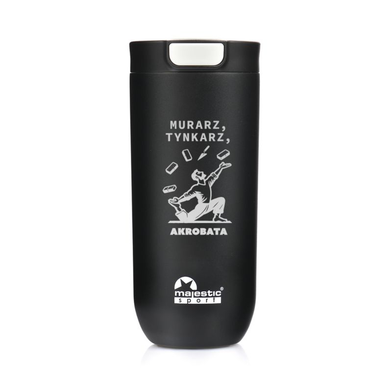 Kubek termiczny - Majestic Sport Bullet 540 ml czarny - Murarz - Tynkarz - Akrobata (1 szt.)