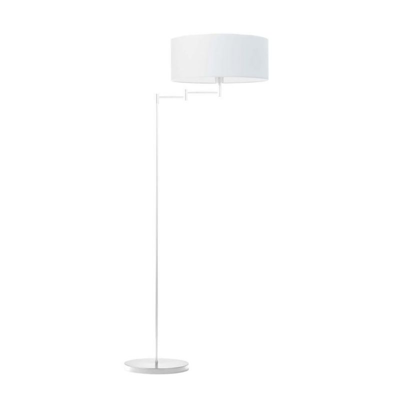 Lampa stojąca Volta Light Factory podłogowa przegubowa regulowana z abażurem biały walec BLUES 1szt.