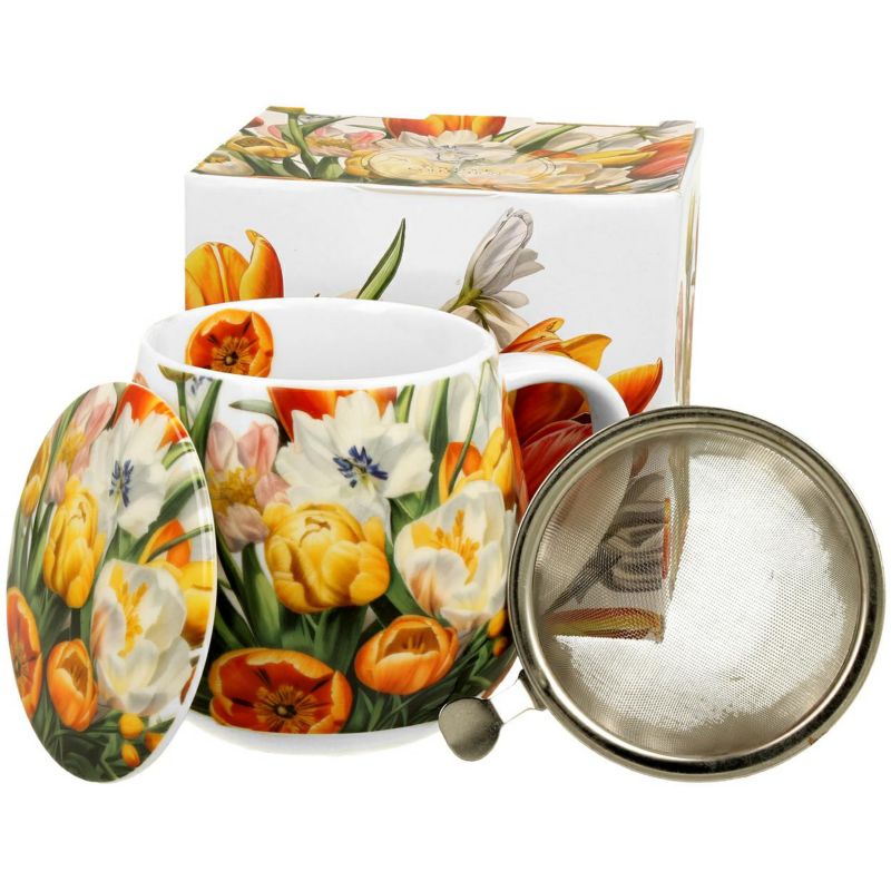 Kubek Tulipany DUO porcelanowy z zaparzaczem 430 ml 1 szt.
