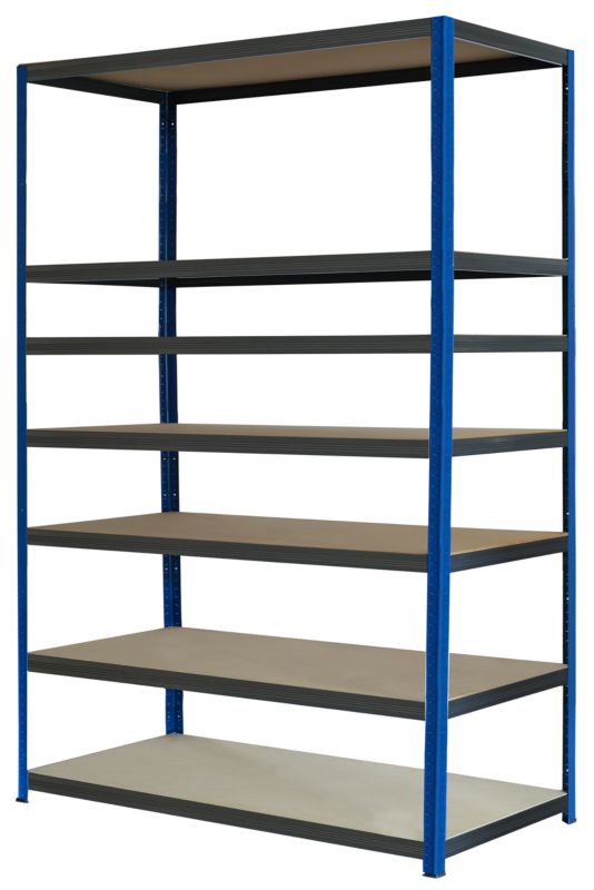 Regał metalowy MODO24 magazynowy niebiesko-grafitowy helios 270x180x50cm 7 półek po 275 kg 1 szt.