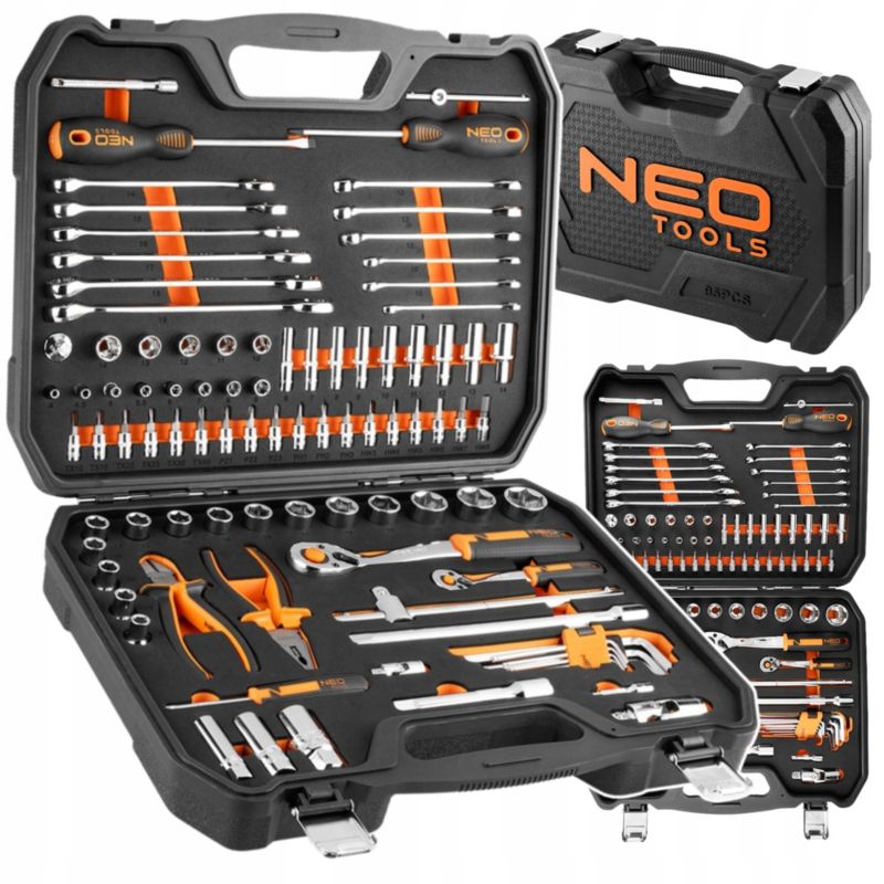 Zestaw kluczy nasadowych NEO TOOLS CRV 1/2" 1/4" 95 elementów w piance EVA 1 kpl