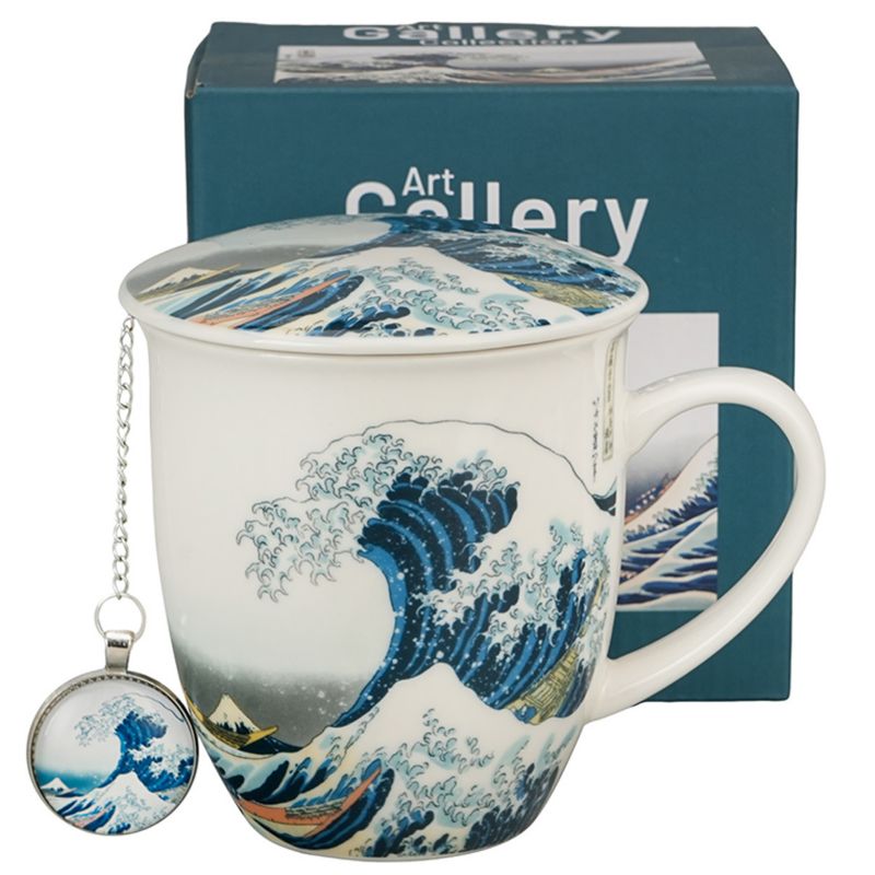 Kubek Z Zaparzaczem I Pokrywką Duo Porcelanowy Wzór Wielobarwny 400 Ml 1 Szt.