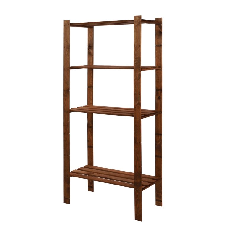 Regał drewniany MODO24 impregnacja brązowa solidny 150 cm do książek i zabawek 1 szt.