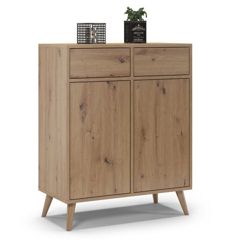 Komoda TYLETEGOTU na nóżkach do salonu SKAND dąb 1 szt