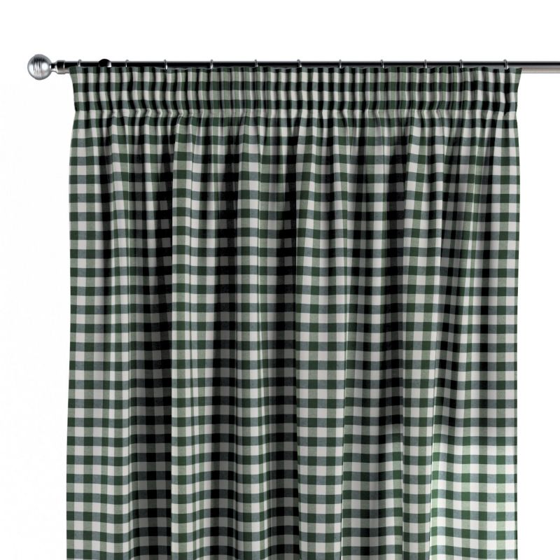 Zasłona na taśmie marszczącej 1 szt. 130 x 260 cm Dekoria zielono-biała kratka (1,5x1,5cm) 1 szt.