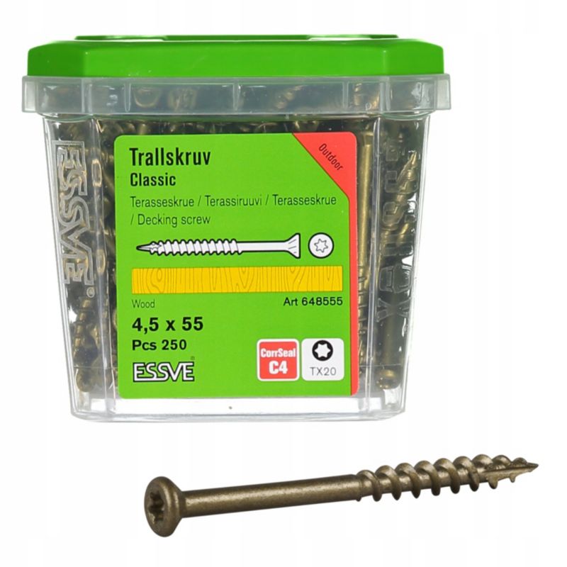 Wkręty ESSVE Tarasowe Corrseal Classic 4,5 X 55 Mm Stare Złoto 250 Szt.