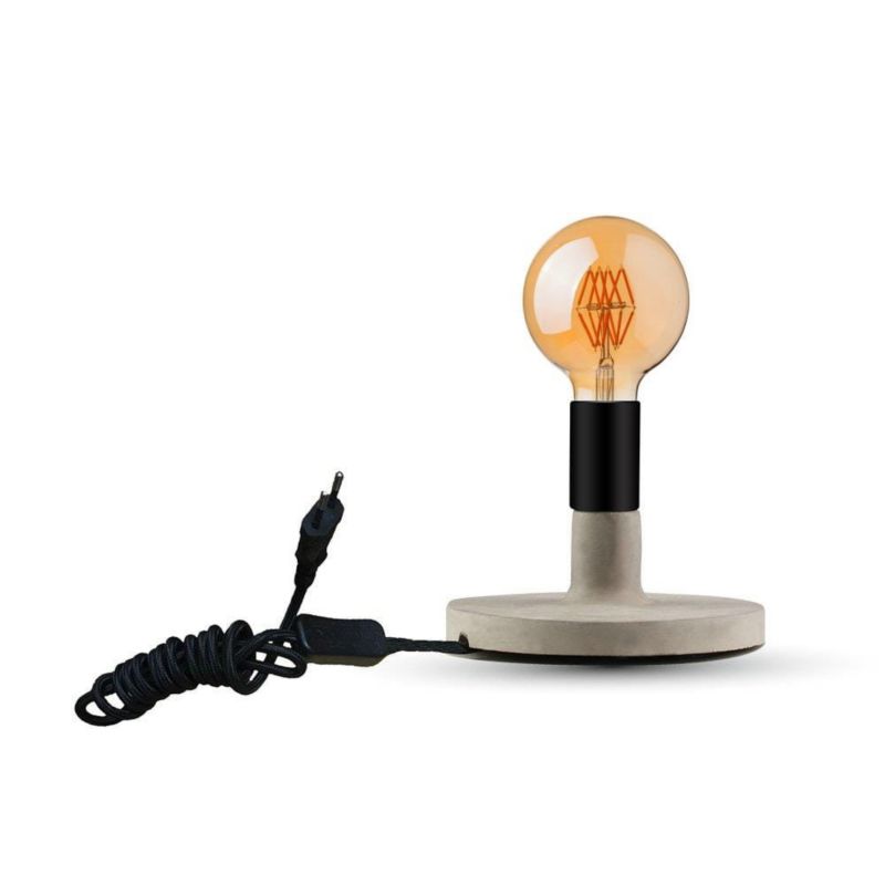 Lampa stołowa V-TAC Beton szara 1 x E27 x 60W IP20 wym: 200 x 18 x 13 cm beton architektoniczny - 1 szt.