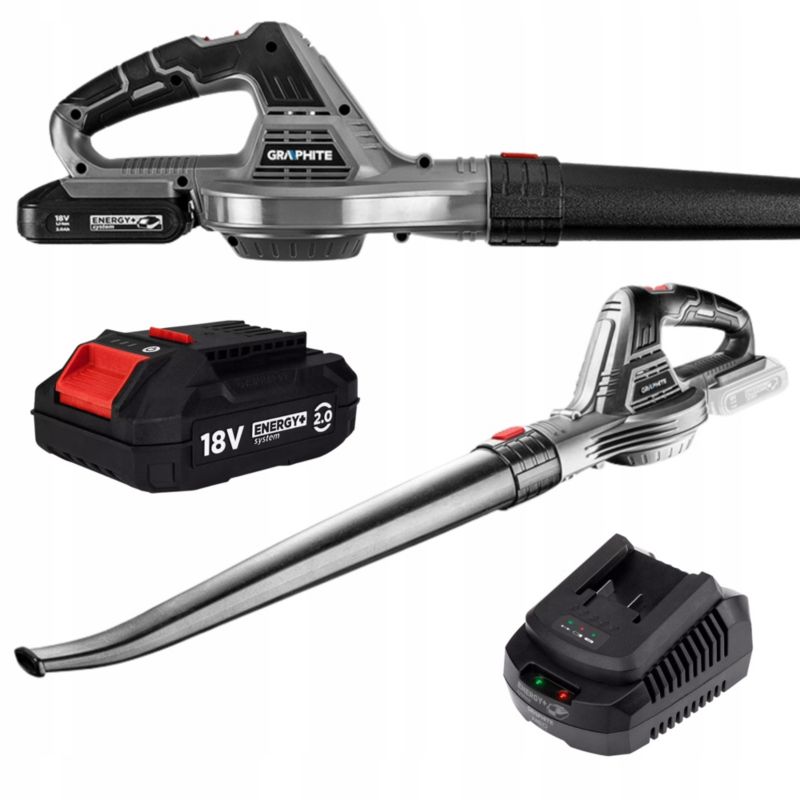 Dmuchawa do liści z akumulatorem 2 Ah i ładowarką GRAPHITE wydajność 190 km/h 1 kpl
