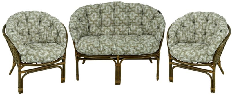 Poduszka na meble rattanowe wiklinowe AMPO komplet beżowy biały 1 szt.