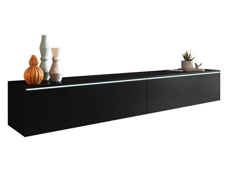 Szafka RTV MIRJAN 24 D180 z oświetleniem LED czarny grafit 1 szt.