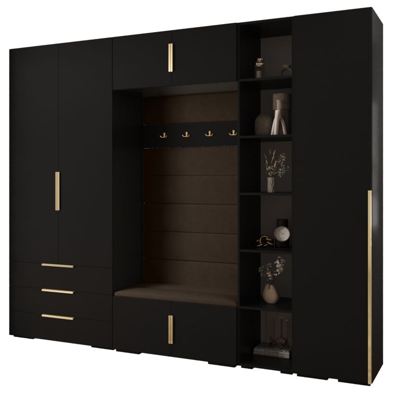 Garderoba do przedpokoju Abiks INOVA 1 Z11 czarny+złoty+manila04 1szt.