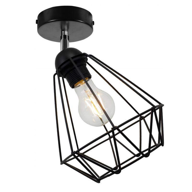 Lampa sufitowa kinkiet skośny Light Home LH Nuvola 1x E27 60W diament czarny 1szt.