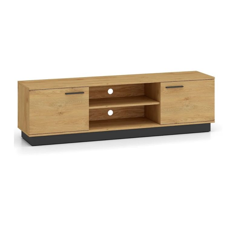 Szafka RTV ML Meble BRONX 2D 170cm dąb/czarna 1 szt.