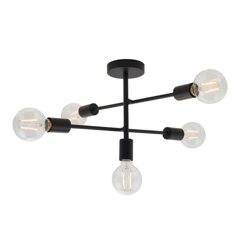 Lampa sufitowa sticki Endon STUDIO czarna matowa 5xE27x40W IP20 - 1 szt