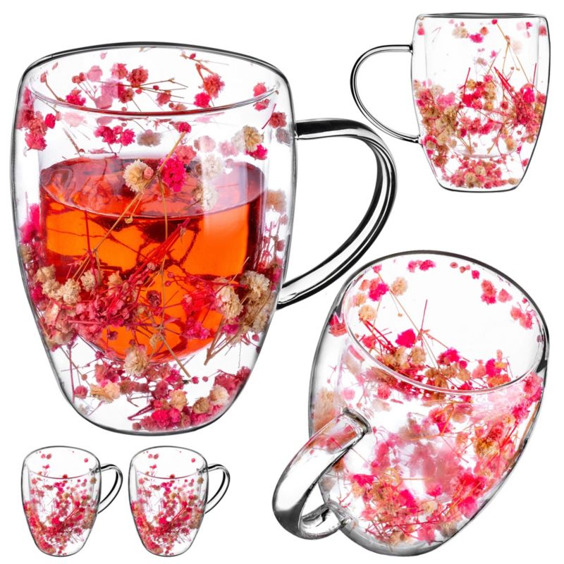 Kubek KADAX kwiatowy motyw 350 ml, zestaw 2 szt.