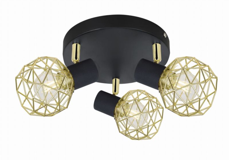 Lampa sufitowa Candellux Acrobat czarno-złota ozdobna 3 reflektorki 3xE14 x 40W 1 szt.