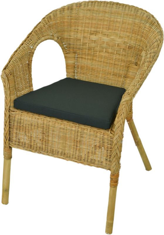 Poduszka na krzesło rattanowe fotel AMPO czarny 1 szt.