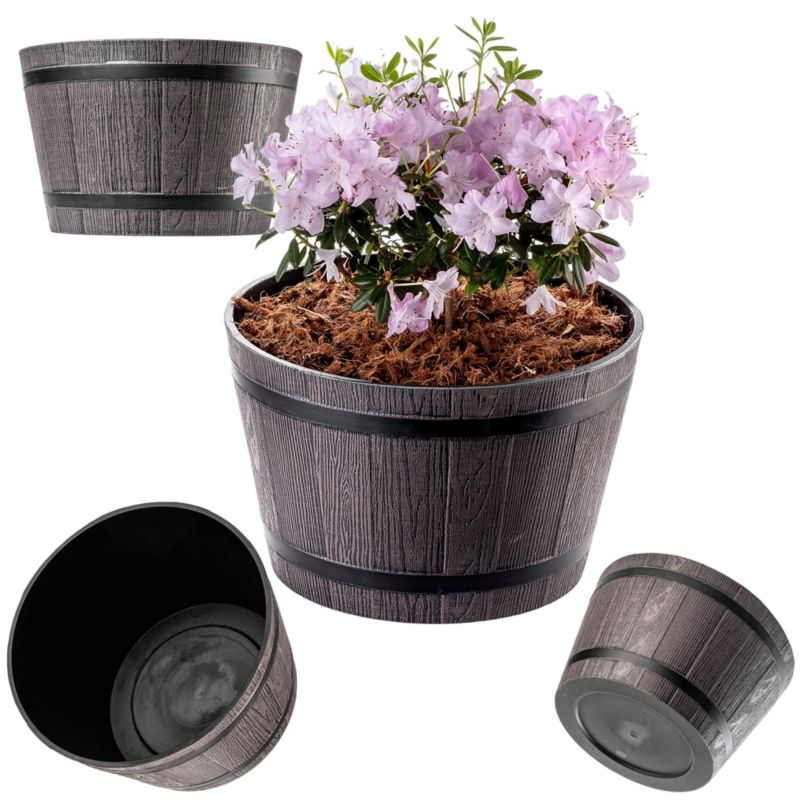 KADAX Doniczka Donica Na Kwiaty 30cm Osłonka Z Wkładem Kwietnik Plastikowa