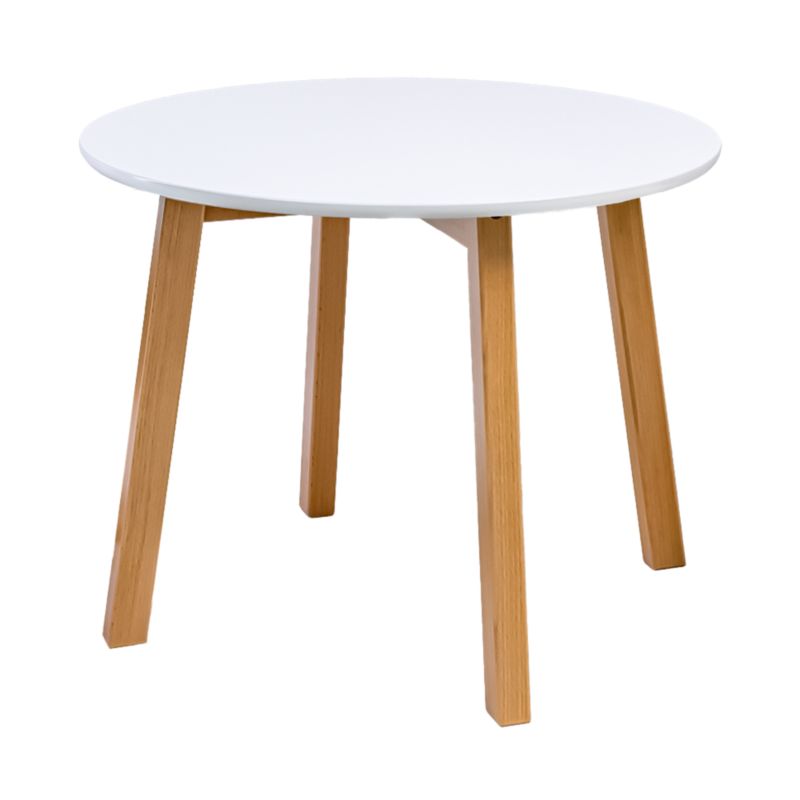 Okrągły Stolik Kawowy 60x47 cm do Salonu POSNORD - Stół Pomocniczy MDF Nogi Bukowe - Skandynawski Stolik na Kawę 1szt.