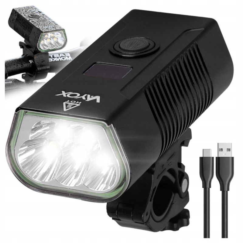 Lampka rowerowa przednia Vayox VA0073 USB-C 1020lm 1 szt.