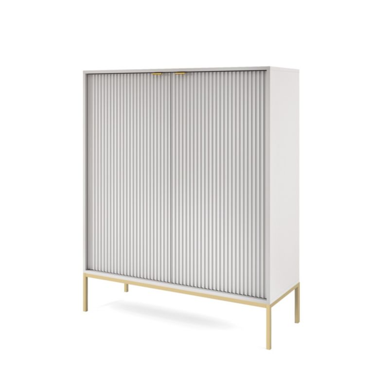 Komoda dwudrzwiowa Bettso Nova 104 cm wysoka na złotych nogach szary 1szt.