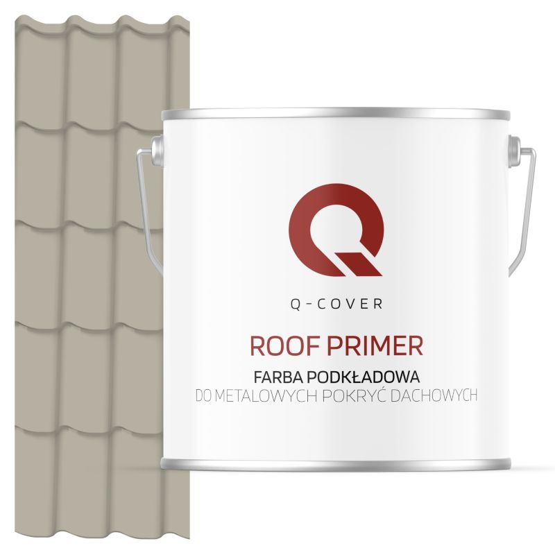Farba Podkładowa do Metalowych Pokryć Dachowych Q-Cover Szary beżowy RAL7032 5L