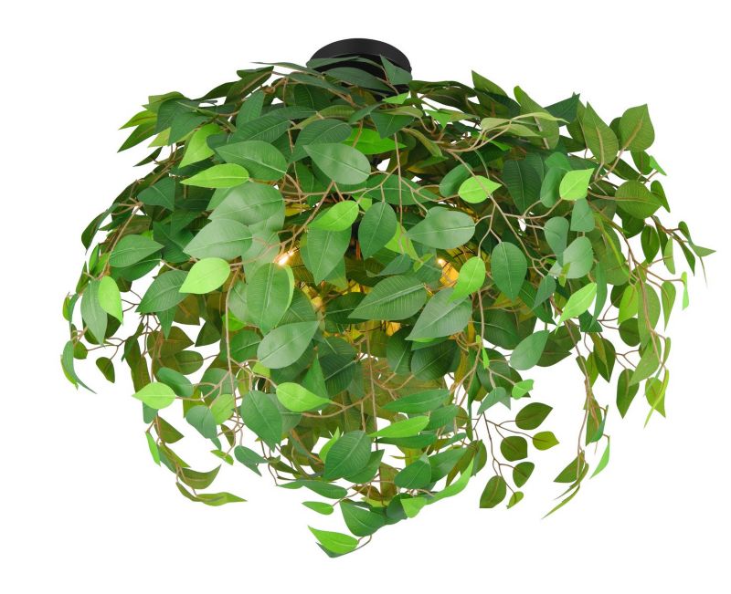 Lampa sufitowa wisząca RL Leavy zielono-czarna wym: 73 x 70 x 70 cm 3xE14 x 1 szt.