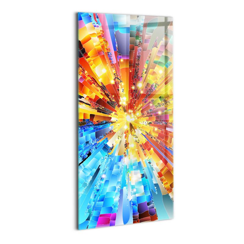 Szklany Obraz Ścienny Wallfluent 50x100 cm Kompozycja 3D nasycone kolory 1 szt.