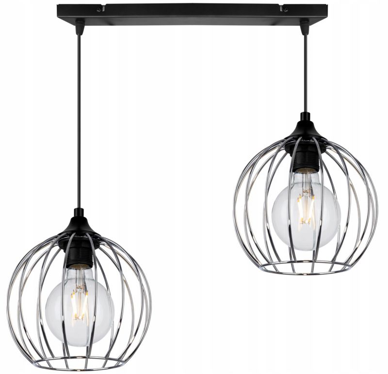 Lampa sufitowa wisząca Light Home LH Toronto prosta 2x E27 60W druciak srebrny 1szt.