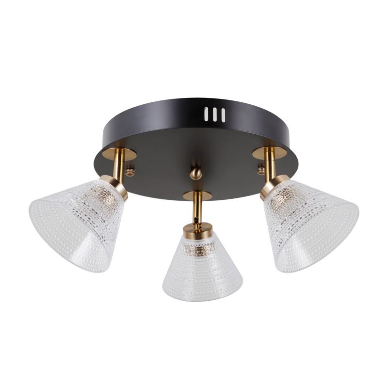 Lampa sufitowa Italux ORELLA czarna matowa 3 x LED 12W 750lm wym:18x42x42cm IP20 -1 szt.