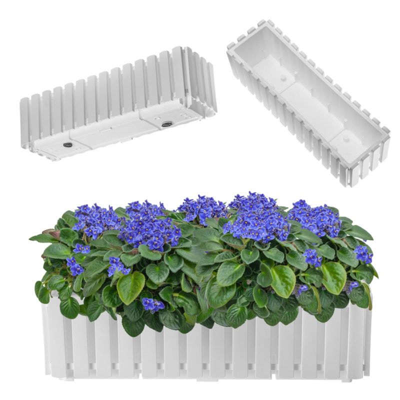 Donica KADAX Skrzynka Balkonowa 58cm Biała Kwiaty 1szt.