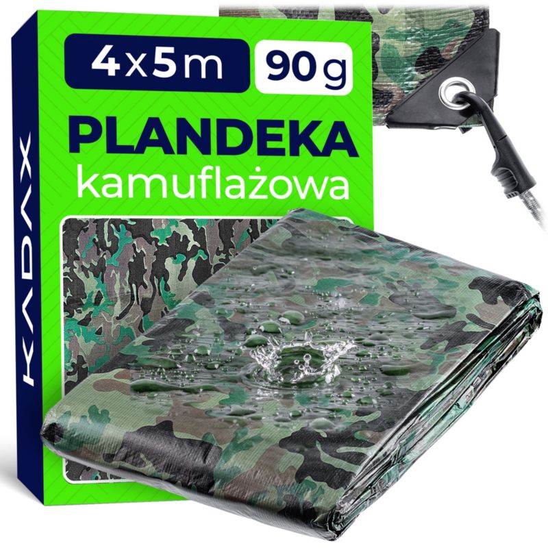 Plandeka KADAX Gruba Plandeki 4x5m Wzmacniana Uv Płachta 1szt.