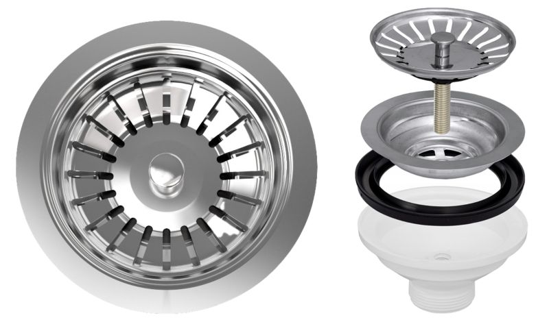 Sitko Koszyk Gardziel Do Syfonu Zlewu Kuchennego Chrom Zatyczka 1 szt.