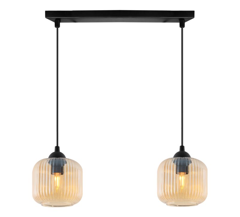 Lampa sufitowa wisząca Light Home LH Riffle Walec 2x E27 60W miodowy 1szt.