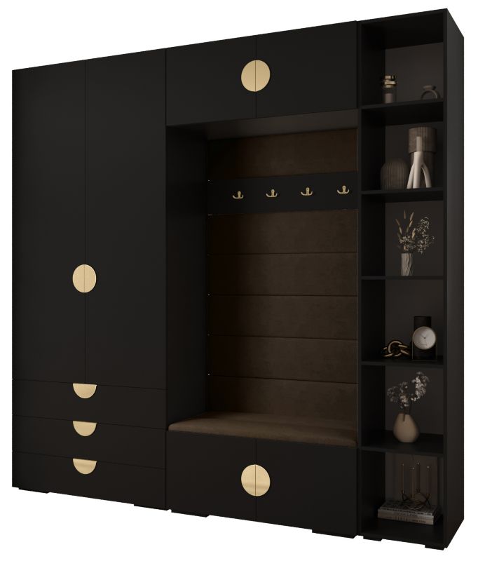 Garderoba do przedpokoju Abiks INOVA 4 Z10 czarny+złoty+manila04 1 szt.