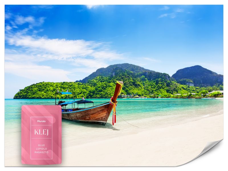 Fototapeta Muralo Łódka na Tropikalnej Plaży 150x105 cm 1szt.