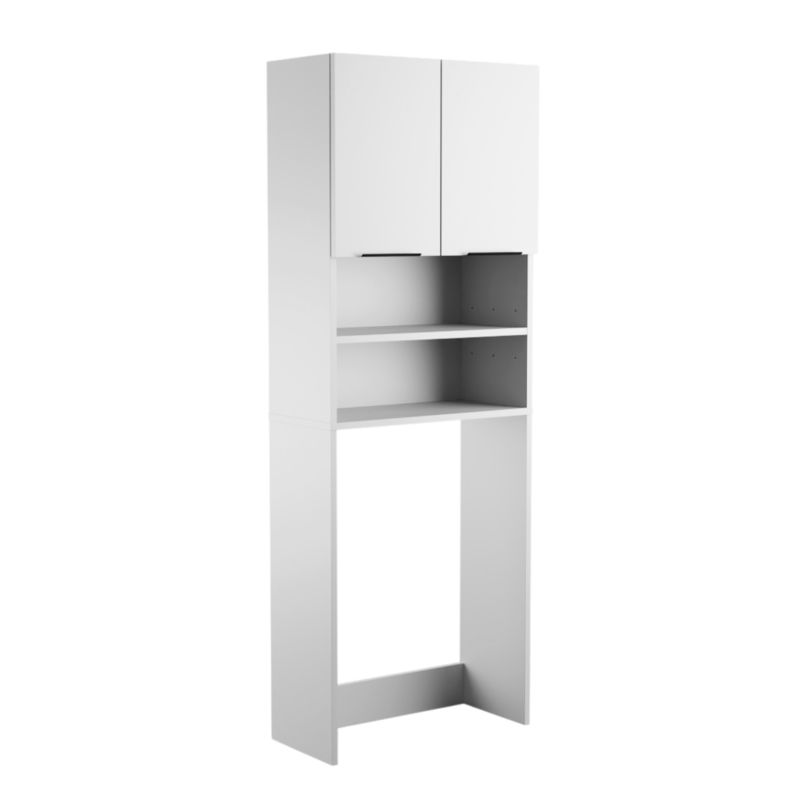 Szafka Łazienkowa SKXMeble Regał Stojąca Na Pralkę Bella Biały i Biały 180x66x30 1szt.