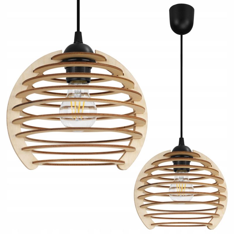 Lampa sufitowe wisząca Light Home LH Timber 1x E27 60W podstawa plastikowa czarny 1szt.
