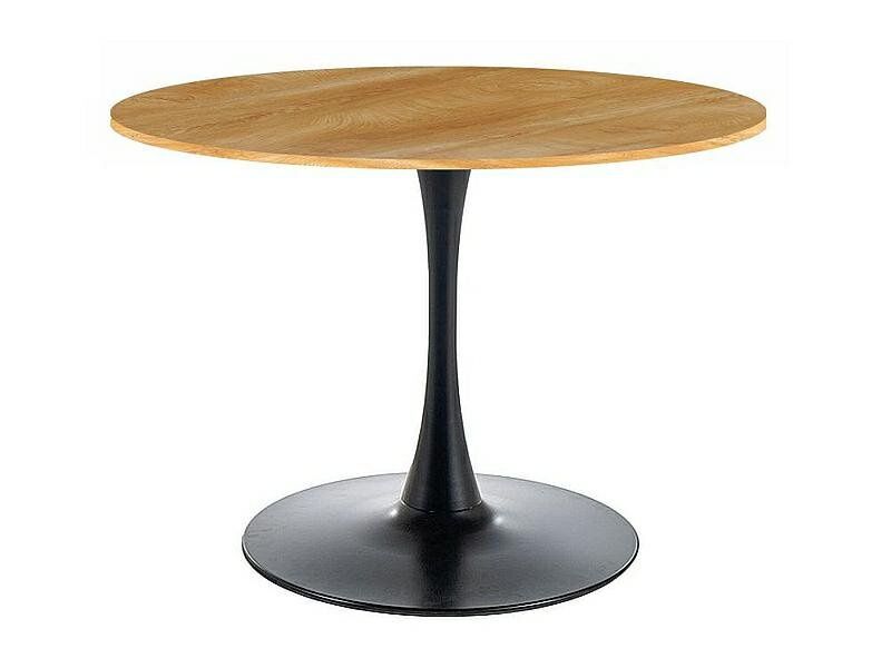 Stół Amad INTESI stół okrągły do jadalni nowoczesny dąb czarna noga 90 cm 1 szt.