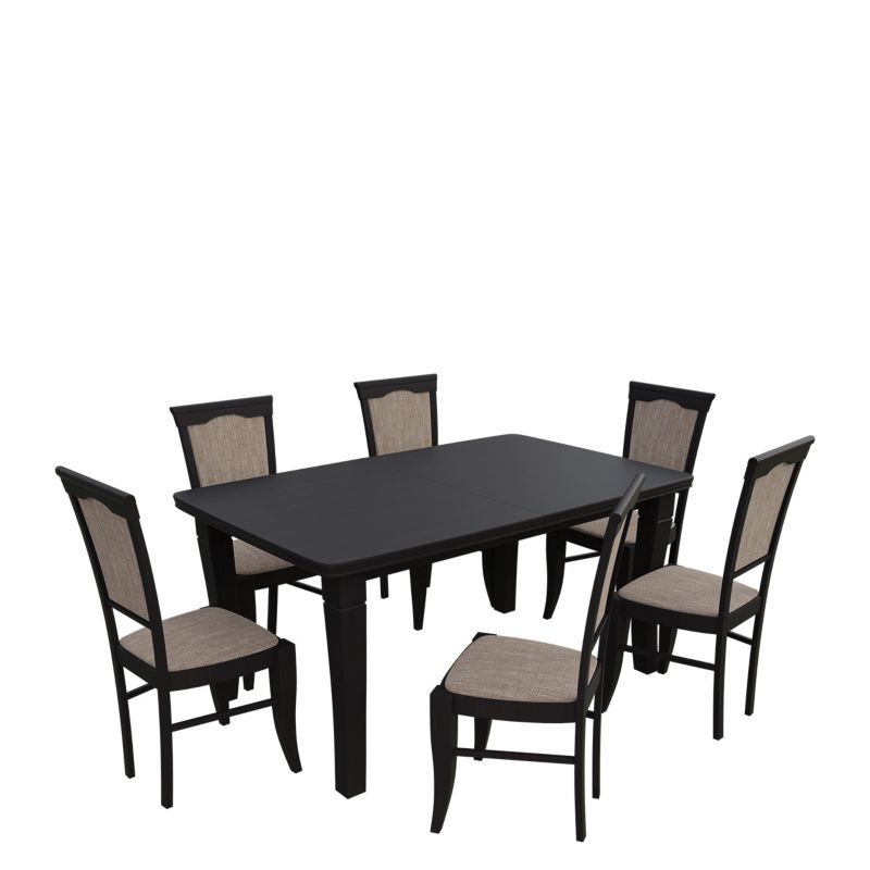 Zestaw RO30 MIRJAN 24 Stół rozkładany S26 100x160/400 + 6 krzeseł K13 wenge + jasny brąz 1 kpl.