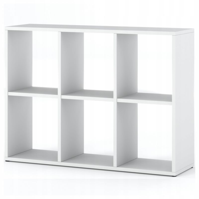 Regał Otwarty Stiv-Meble Biały 6 Półek Na Książki Szafka Komorowa 97,5X29X70,4Cm 1Szt.