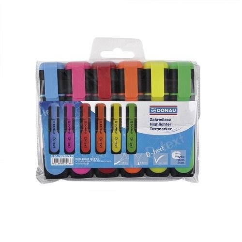 Zakreślacz NEOPAK D-Text mix kolorów 6 szt.