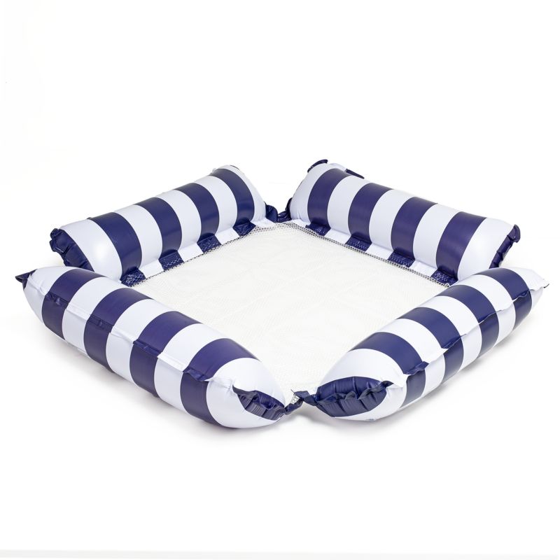 Materac dmuchany Be-active.pl ponton do pływania plażowy z siatką granatowy 1szt